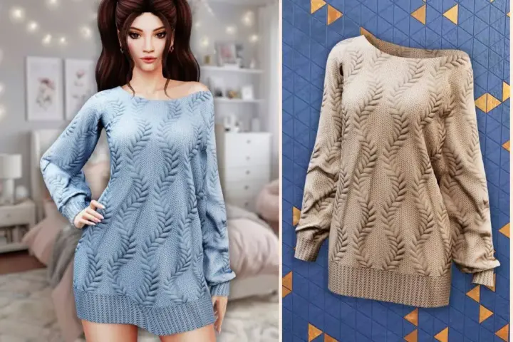 Cable knit sweater dress