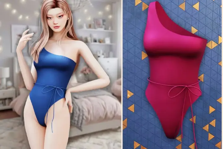 One shoulder one piece swimsuit