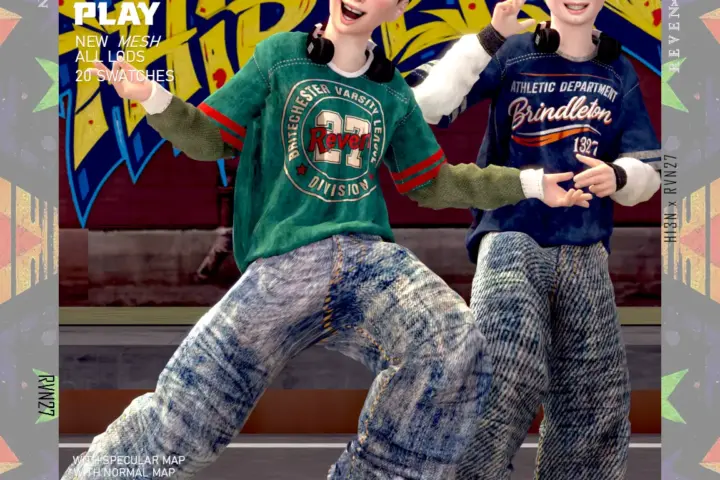 Child's Trendy High Waist Baggy Streetwear Jeans
