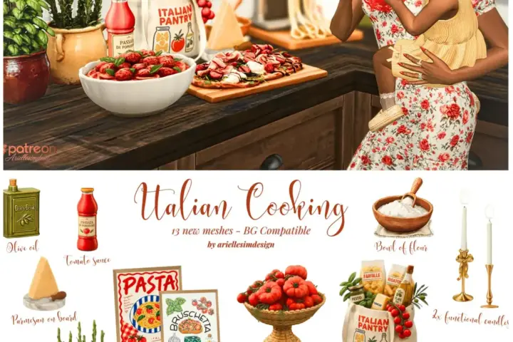 Italian Cooking - CC Collection - 13 new meshes
