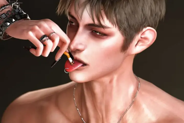[Maoni_cat]Pain-Sensing Ashtray tongue ring