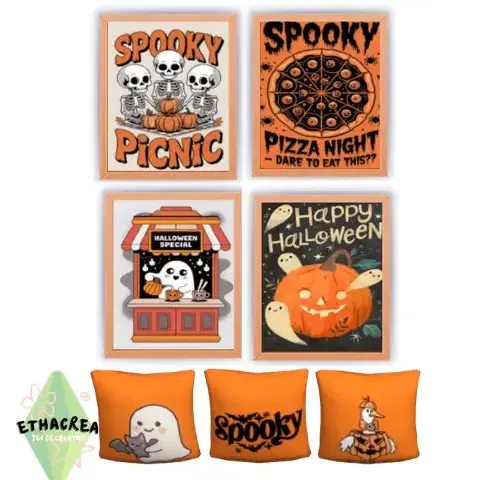 Cute Halloween Paintings and pillows
