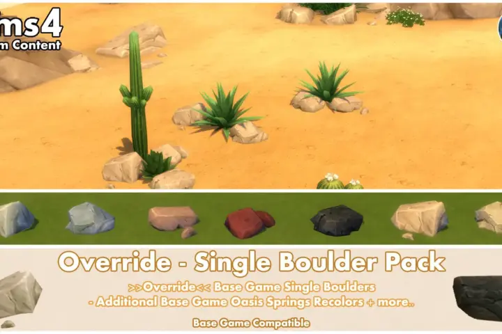 Base Game - Single Boulder Rocks Overrides ~ Rock ~ Boulders