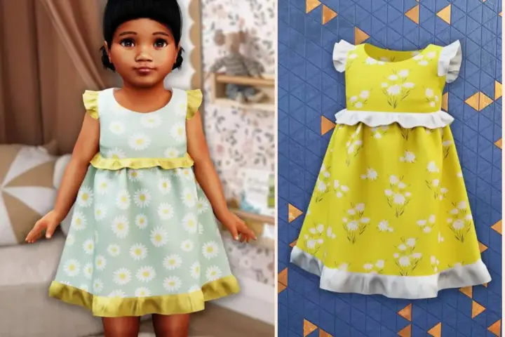 Toddler - Ruffle trim floral dress
