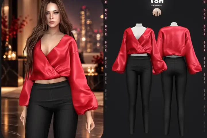 Эффектный комплект для симочек "Scarlet Hour Outfit"