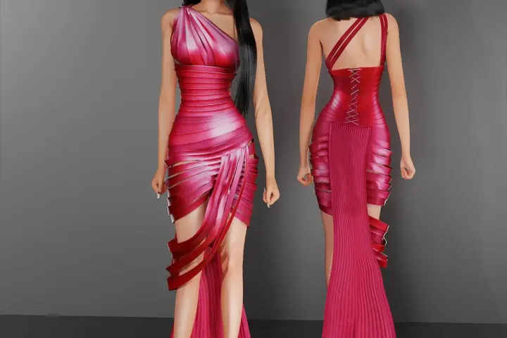Fluid Sculpted Elegance Draped Dress
