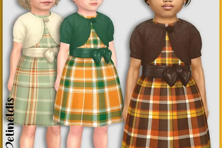 Toddler Fall Plaid Dresses
