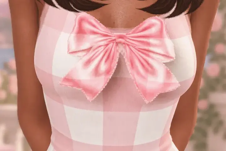 Pink Bow Tank by AuburnFae