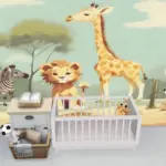 Kids Safari Mural wallpaper set