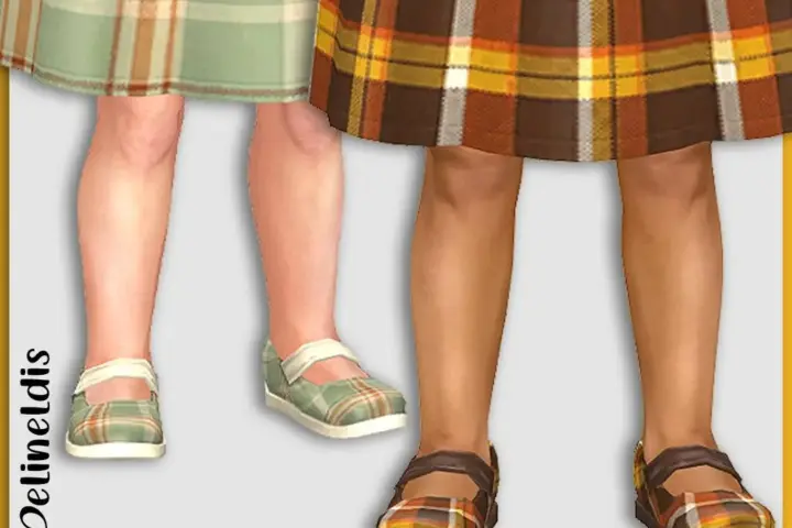 Toddler Fall Plaid Flat Shoes