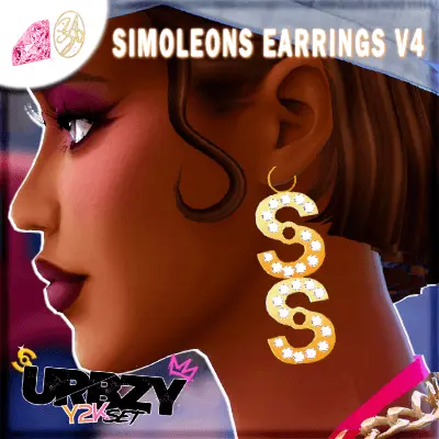 [AZHARMOONN X SENSASIMS] URBZ Y2K Street & SUN Double Simoleon Rhinestone Earrings