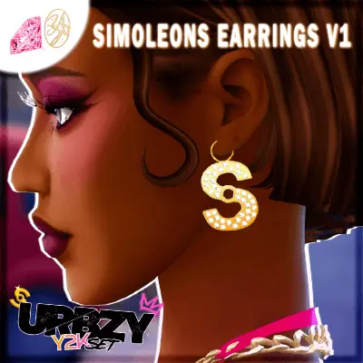 [AZHARMOONN X SENSASIMS] URBZ Y2K Simoleon Earrings_V1