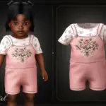 Infant - Sweet floral romper with layered top and bouquet detail