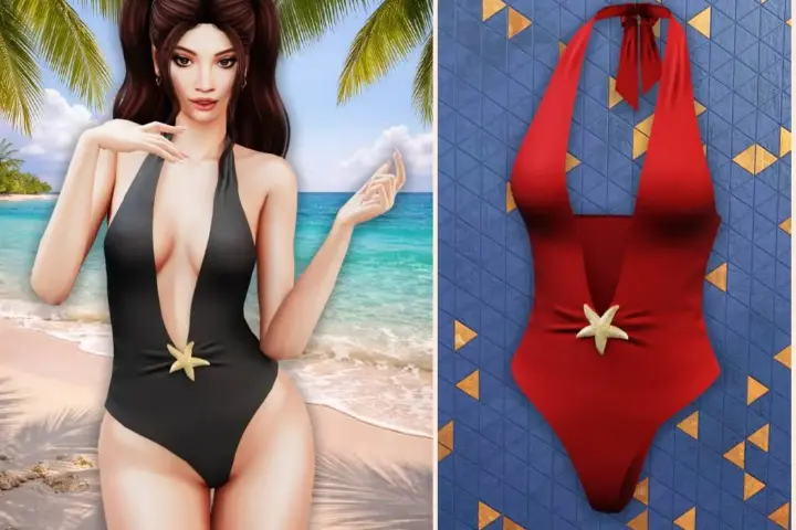 Starfish plunge halter swimsuit
