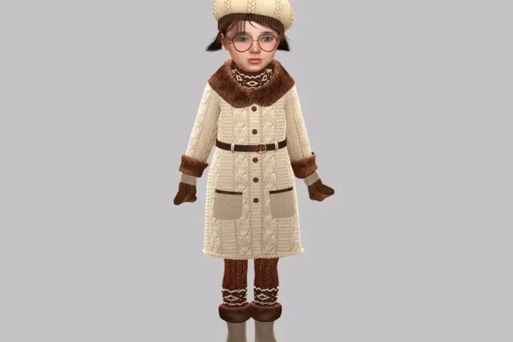 Toddler - Cozy knitted tights with charming winter patterns
