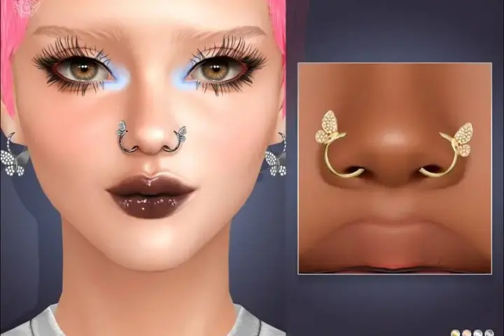 Butterfly Double Nostril Piercing