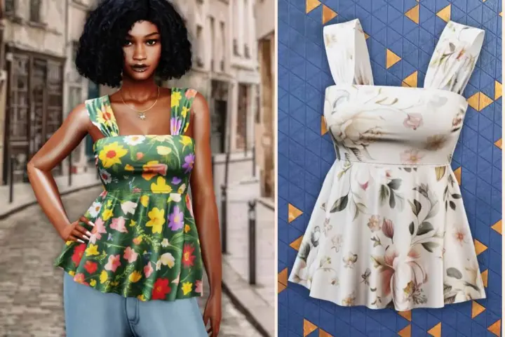 Floral babydoll top