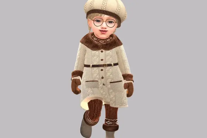 Infant - Cozy knitted scarf with Nordic pattern and snug fit