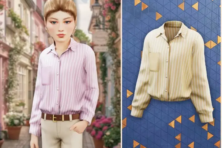 Child - Striped pocket shirt