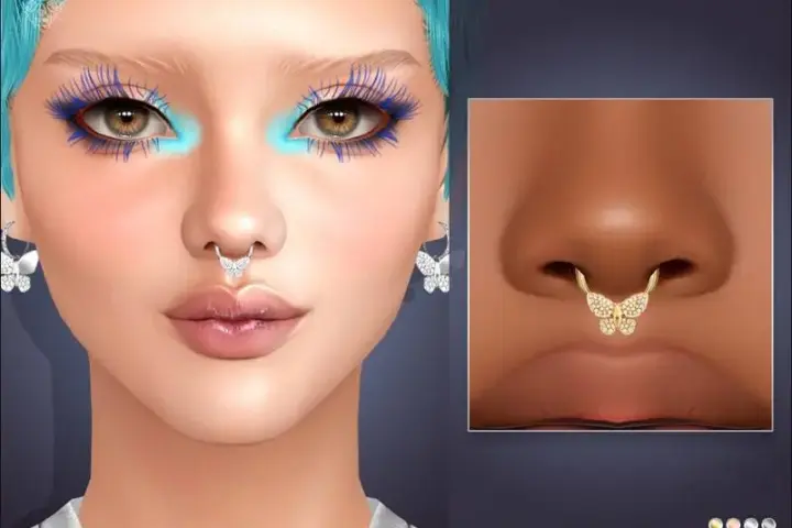 Diamond Pave Butterfly Septum Piercing