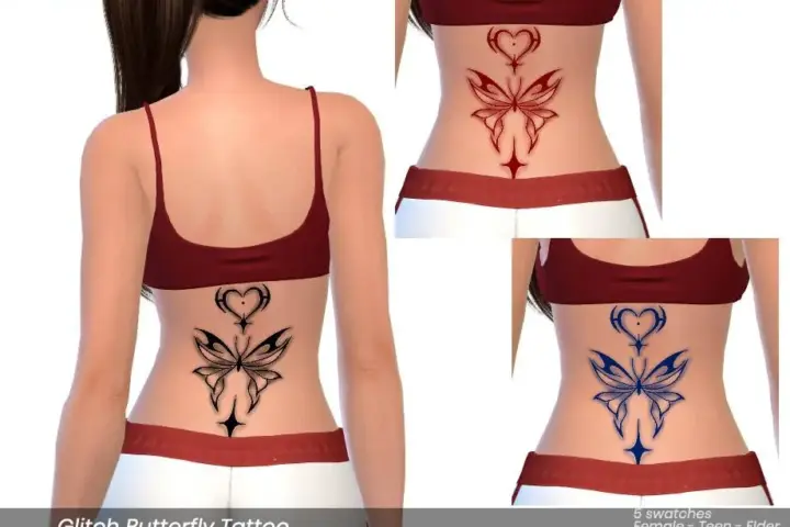 Layla - Glitch Butterfly Tattoo