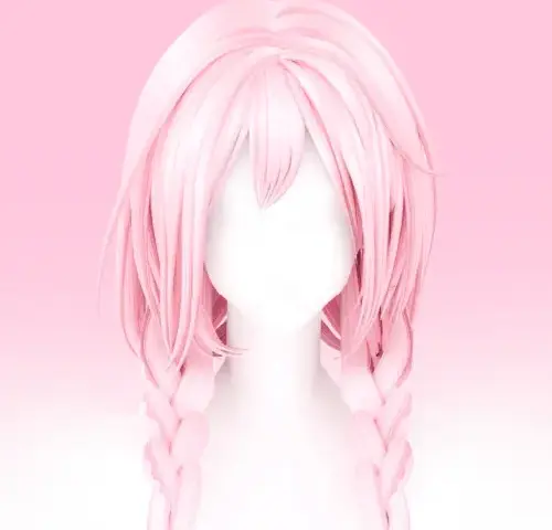 【SUSHI77】S368 Slanted Bangs Long Double Braid