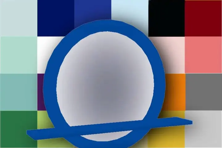 A round mirror with a shelf. It’s perfect for