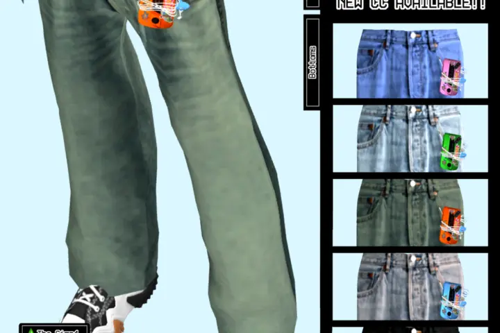 C / Y2K Flip Phone Baggy Pants [5 Swatches]