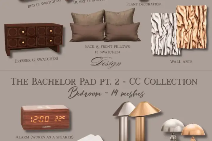 The Bachelor Pad Pt. 2 - Bedroom CC Collection