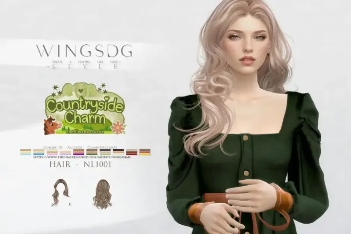 Прическа - Long curly hair with a center part