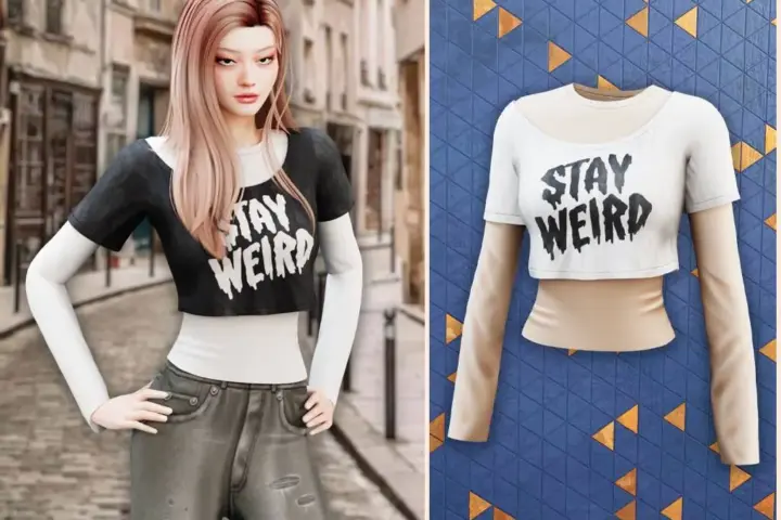 Stay weird crop top
