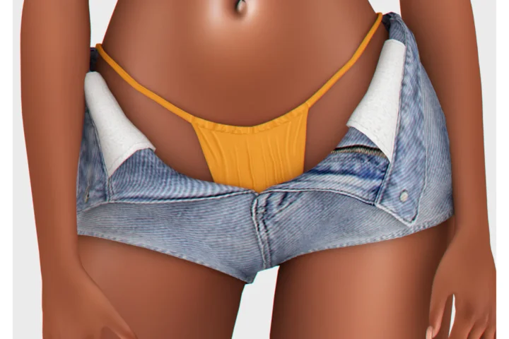 Unzipped Micro Jeans Shorts