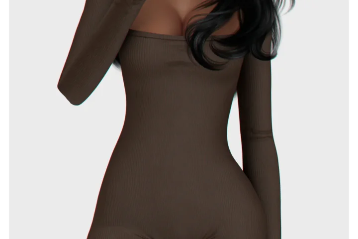 Sophie Long Sleeves Romper (Ribbed & Plain)