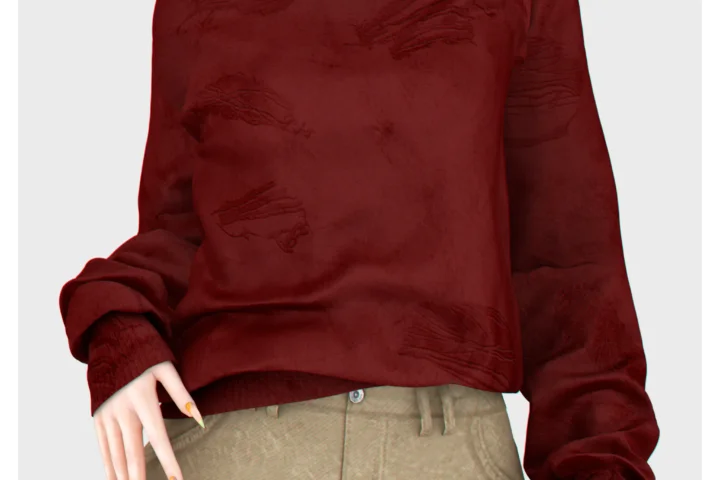 Off Shoulder Destroyed Sweater