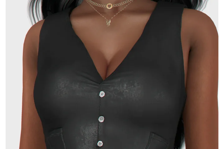 Button Leather Vest