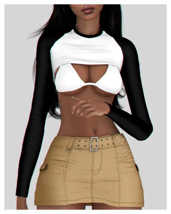 Raglan Cropped Tshirt with Bra