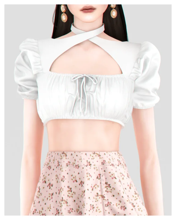 Hazel Crop Top with Puff Sleeves