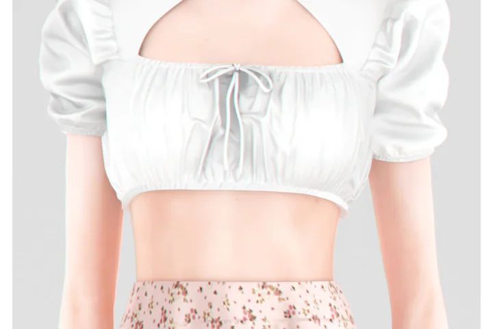 Hazel Crop Top with Puff Sleeves
