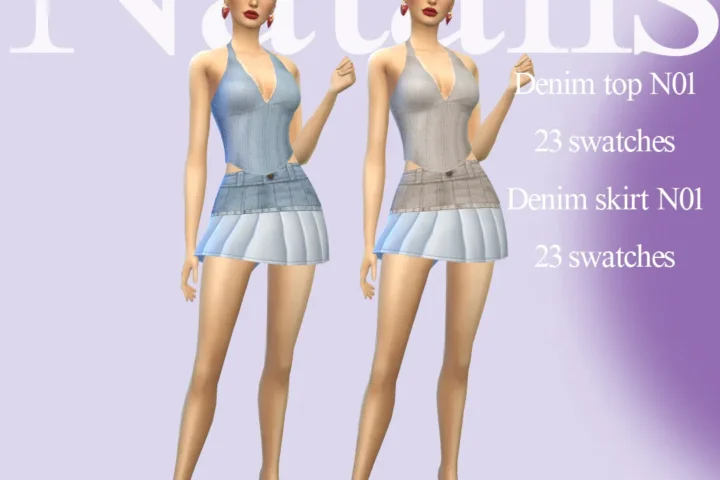 Denim skirt N01-Denim top N01ⁿᵃᵗᵃˡⁱˢ