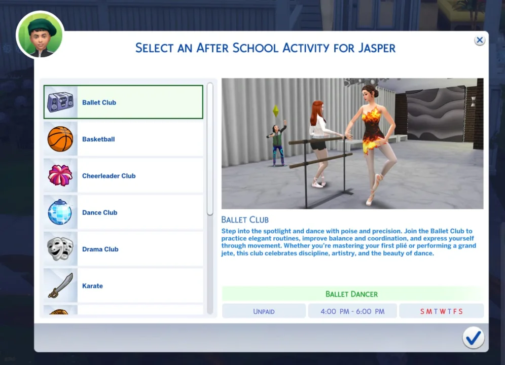 Ballet Club School Activity