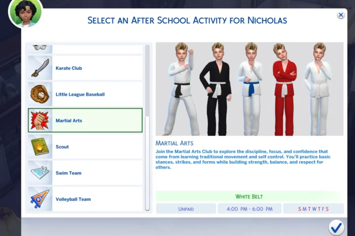 Martial Arts School Activity