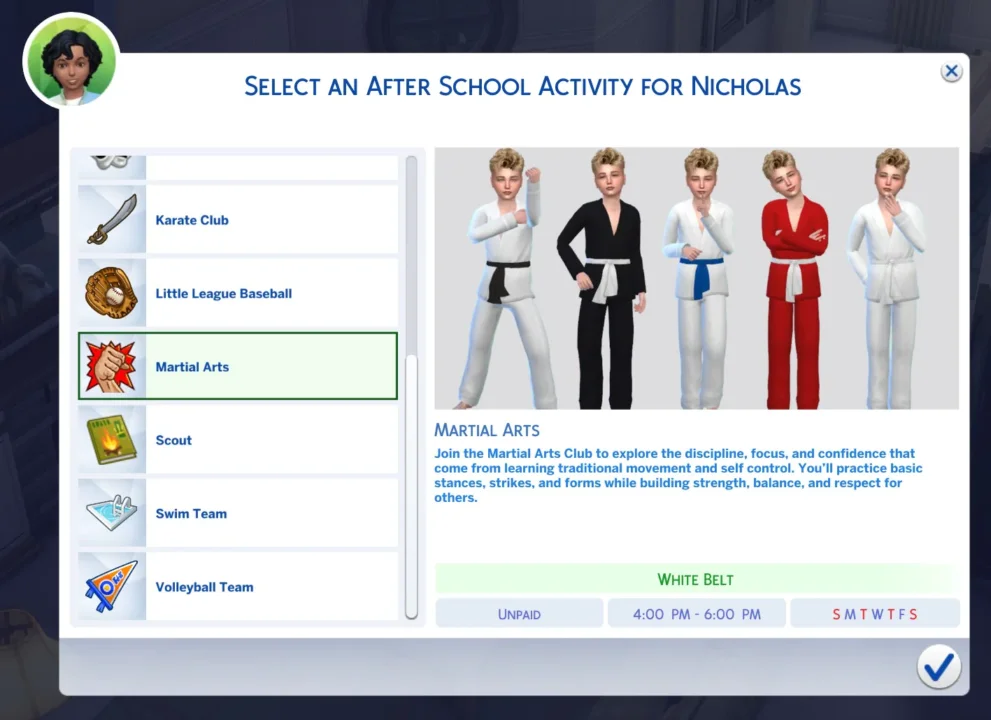 Martial Arts School Activity