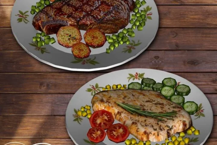 Dinner Food Plate Clutter 🥩♨️