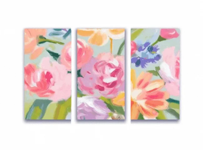 Oil flowers Tryptich