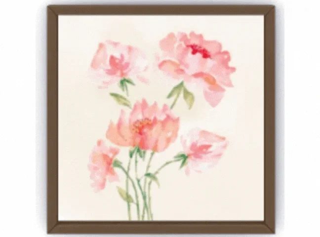 Watercolor flowers square