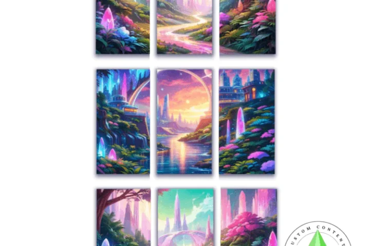 Futuristic landscape painting