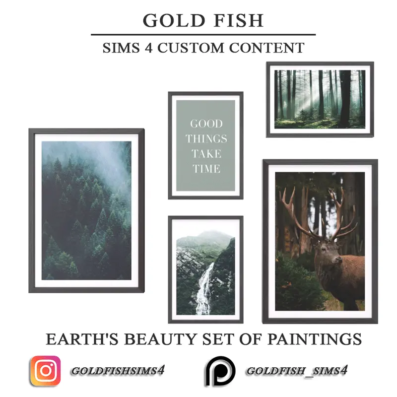 GoldFish Earth's Beauty Set of Paintings
