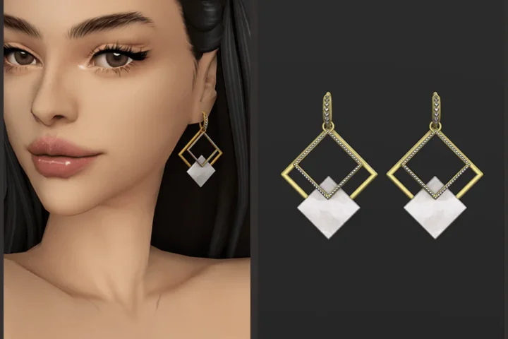 GoldFish Diamond & Natural Stone Earrings
