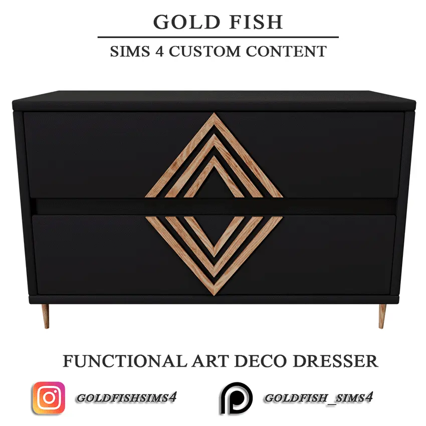 GoldFish Functional Art Deco Dresser