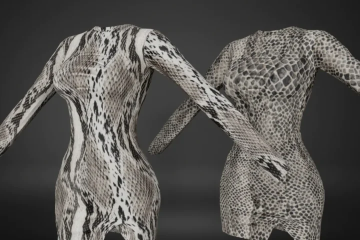 Women's dress of snake skin